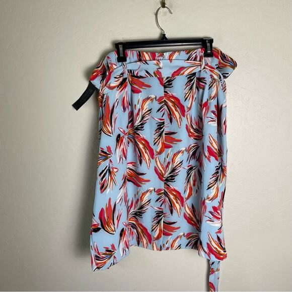 Lane Bryant Light Blue Tropical Floral Skirt Plus Size 26 NWT - Picture 9 of 15